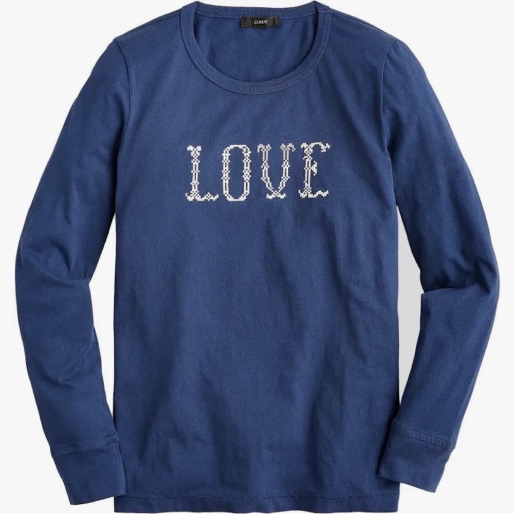 NWT JCrew ‘LOVE’ broken in slim fit long sleeve tee